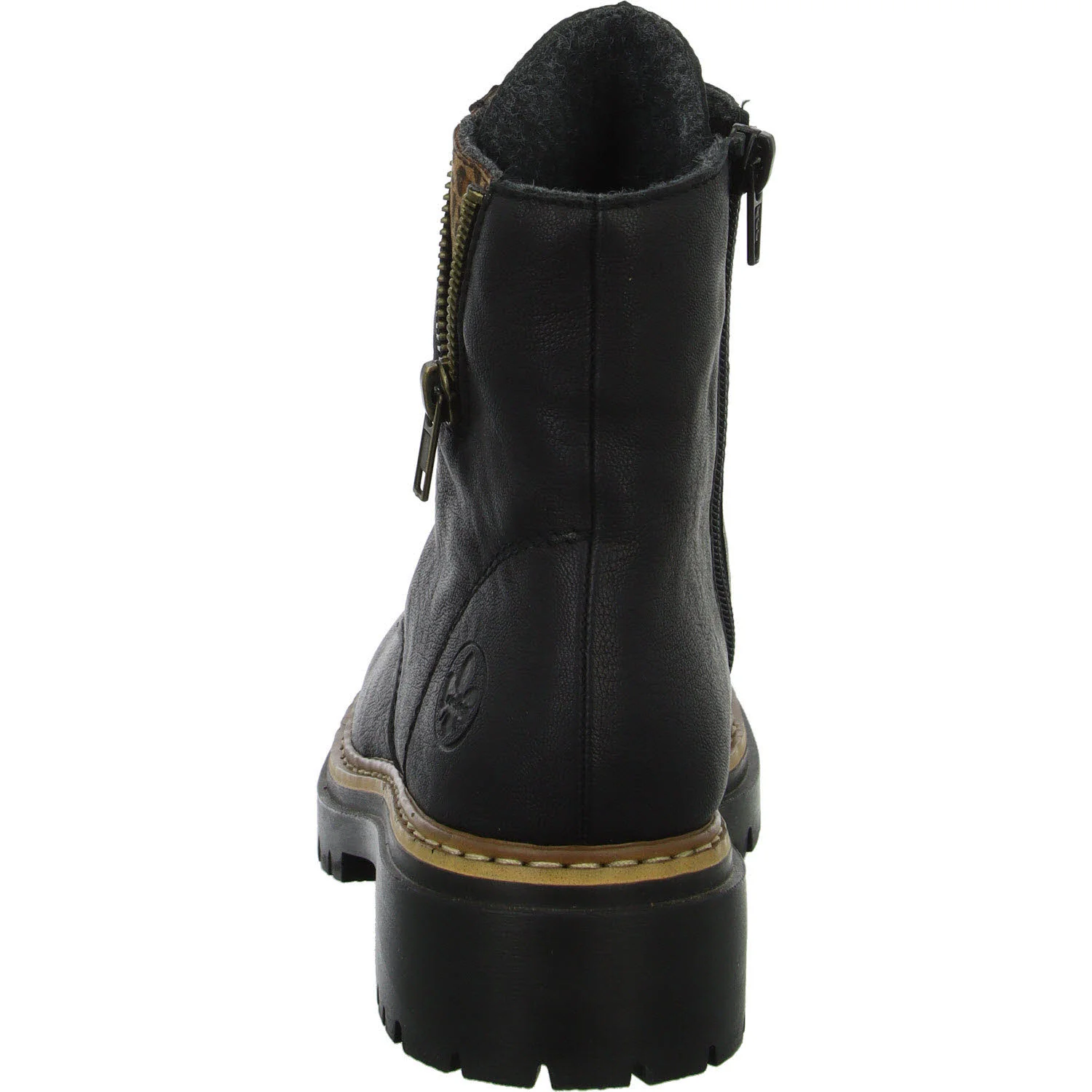 Rieker Damen Schnürstiefel 72617-00 72617 schwarz/leo-nuss F (normal)