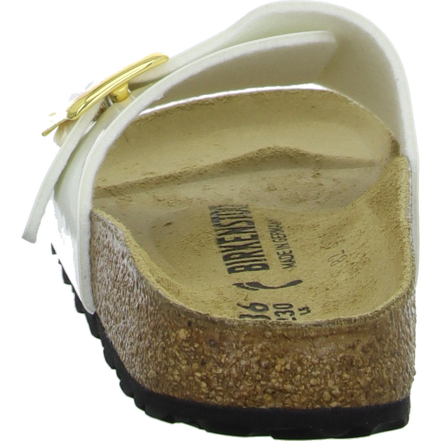 Element 4 von 8 (Bild) – BIRKENSTOCK Pantoletten 1029437 Catalina Cushion Buckle patent white schmal