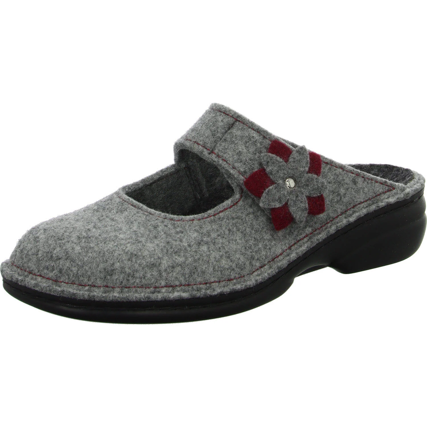 Finn Comfort Damen Winterpantoffel 06560-901198 Arlberg lightgrey/cassis weit