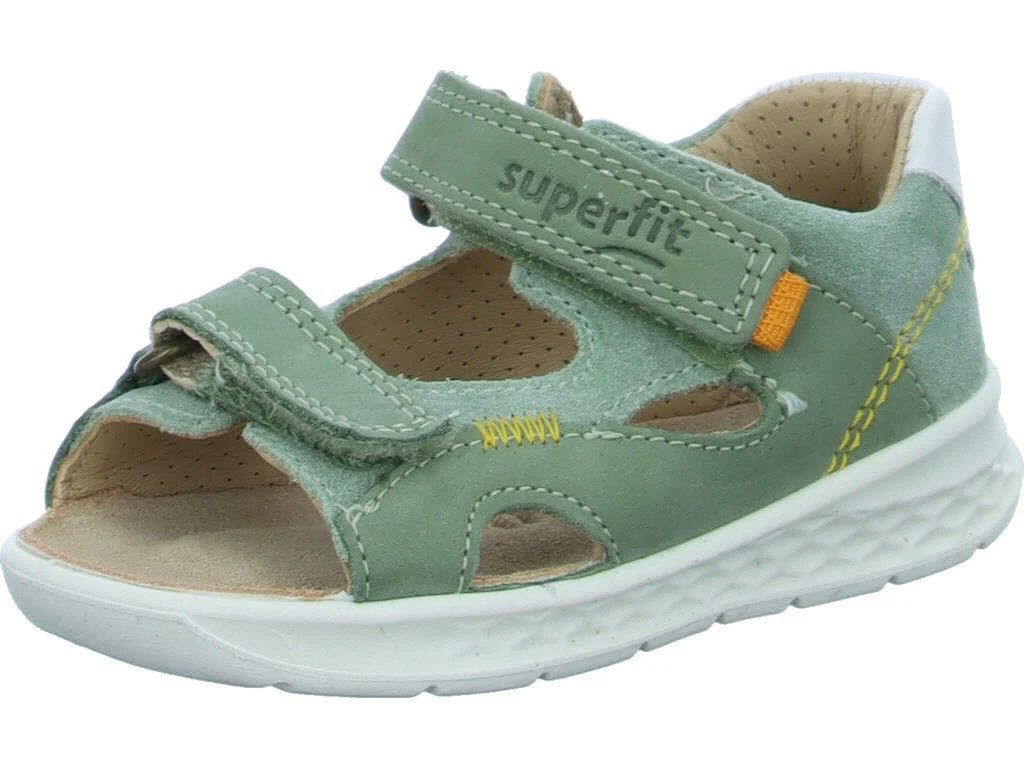 Superfit Kinder Sandalen 1-000510-7500 Lagoon hellgrün/orange WMS mittel