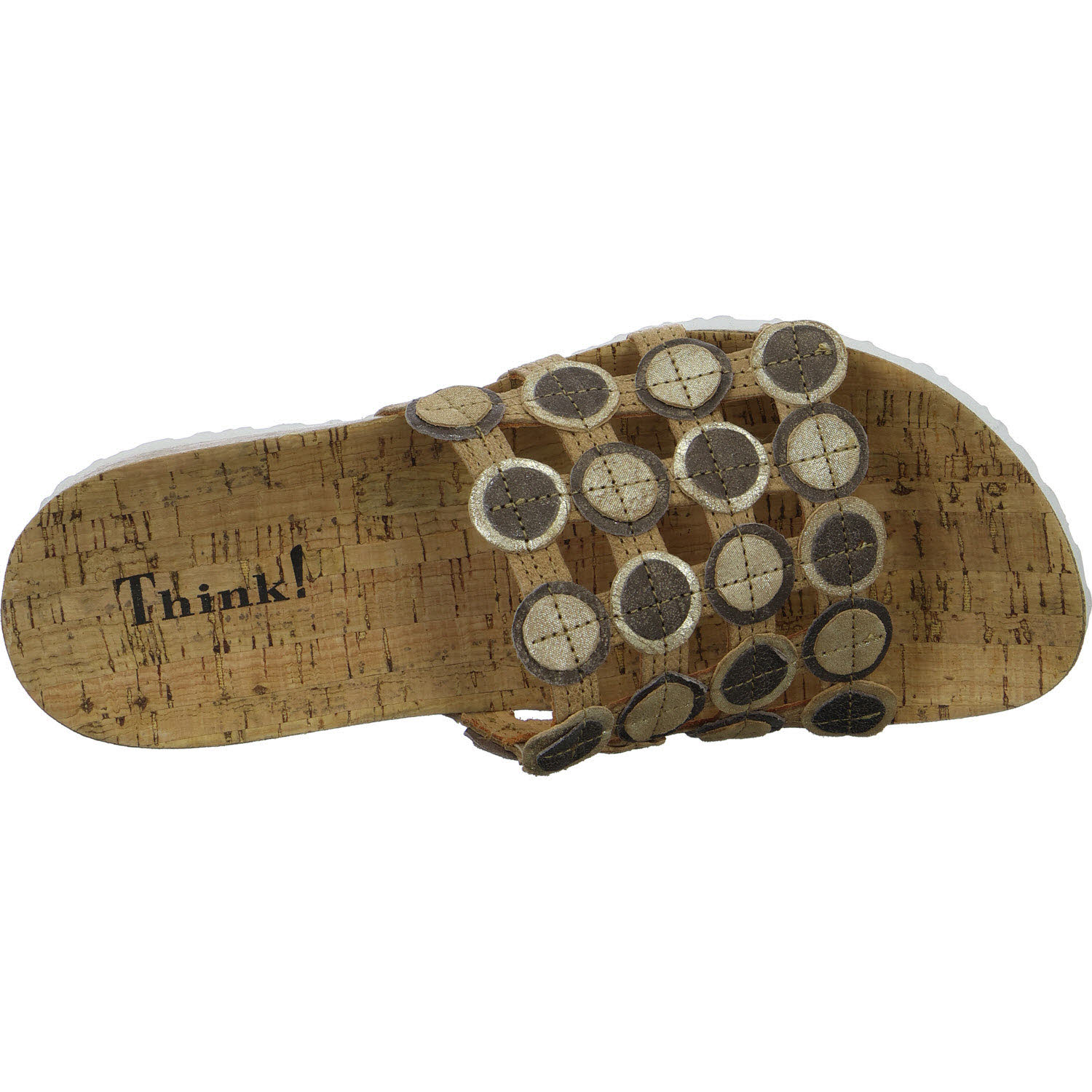 Think Damen Pantoletten 3-000247-4010 Julia linen/kombi F 1/2 (normal)