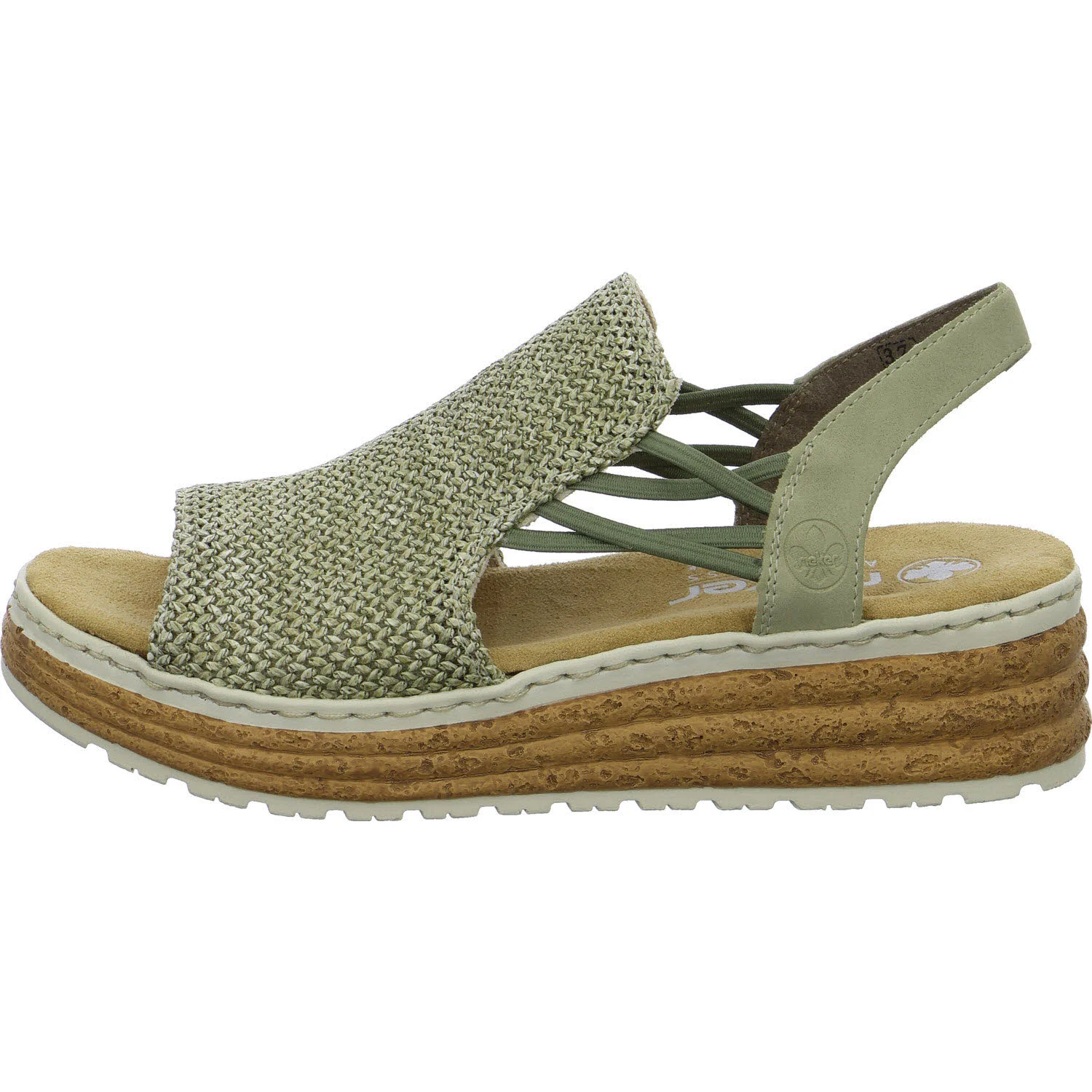 Rieker Damen Sandalen 62741-52 62741 schilf/grün H (weit)