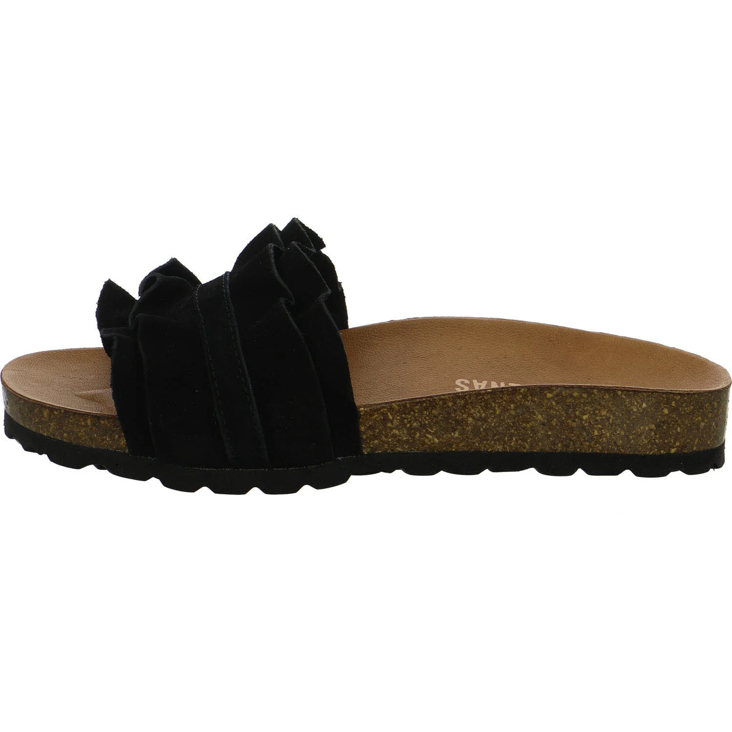 Verbenas Damen Pantoletten 3300620220 042 ROCIO SERRAJE VOLANTE negro normal
