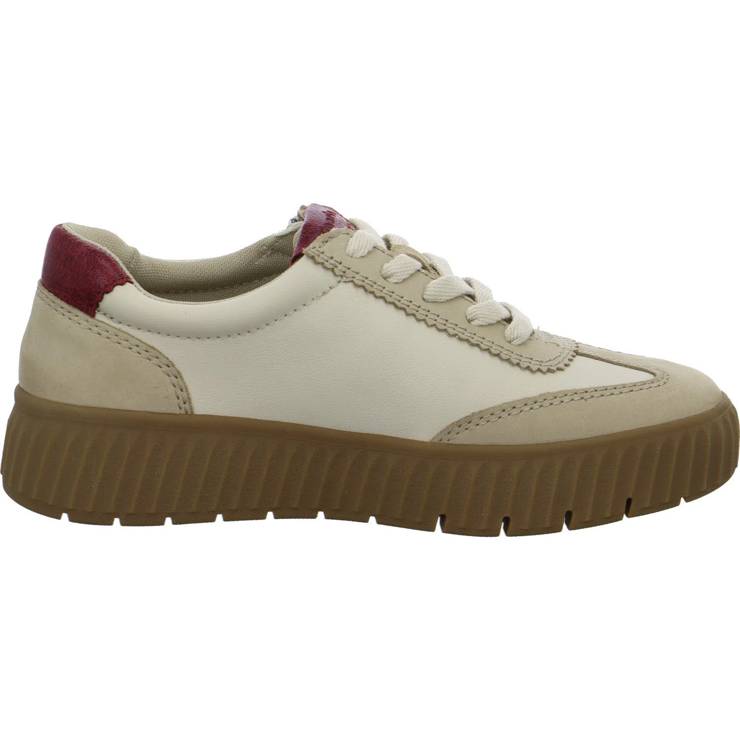 Tamaris Comfort Damen Schnürschuhe 8-83729-45/435 8-83729-45 beige/red weit