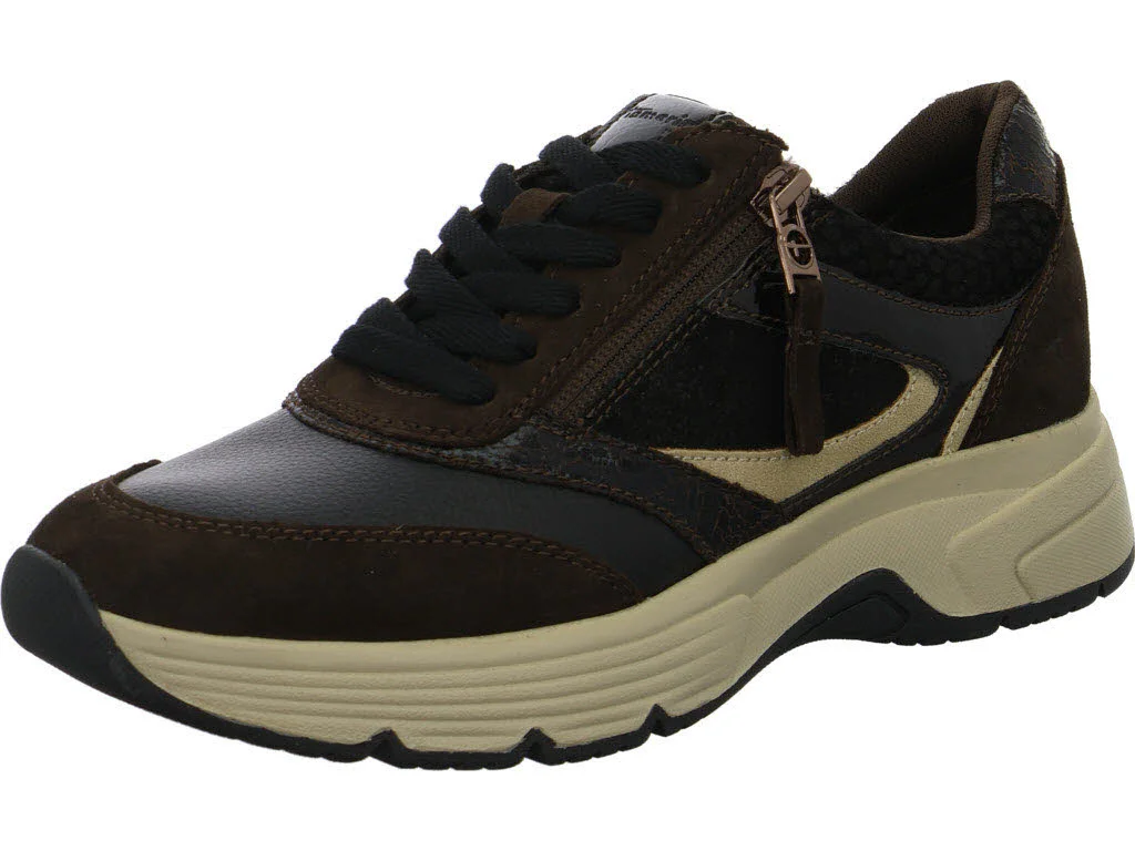 Tamaris Comfort Damen Schnürschuhe 8-83705-45-394 8-83705-45 mocca comb weit