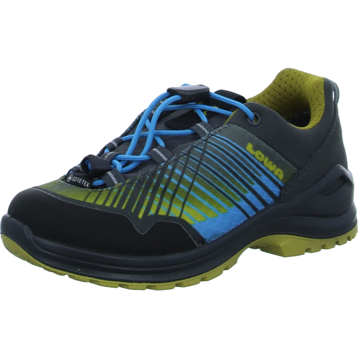 Element 2 von 8 (Bild) – Lowa Kinderschuh zum Schlupfen 641068/6984 Carezza GTX Lo Jr türkis/senf normal