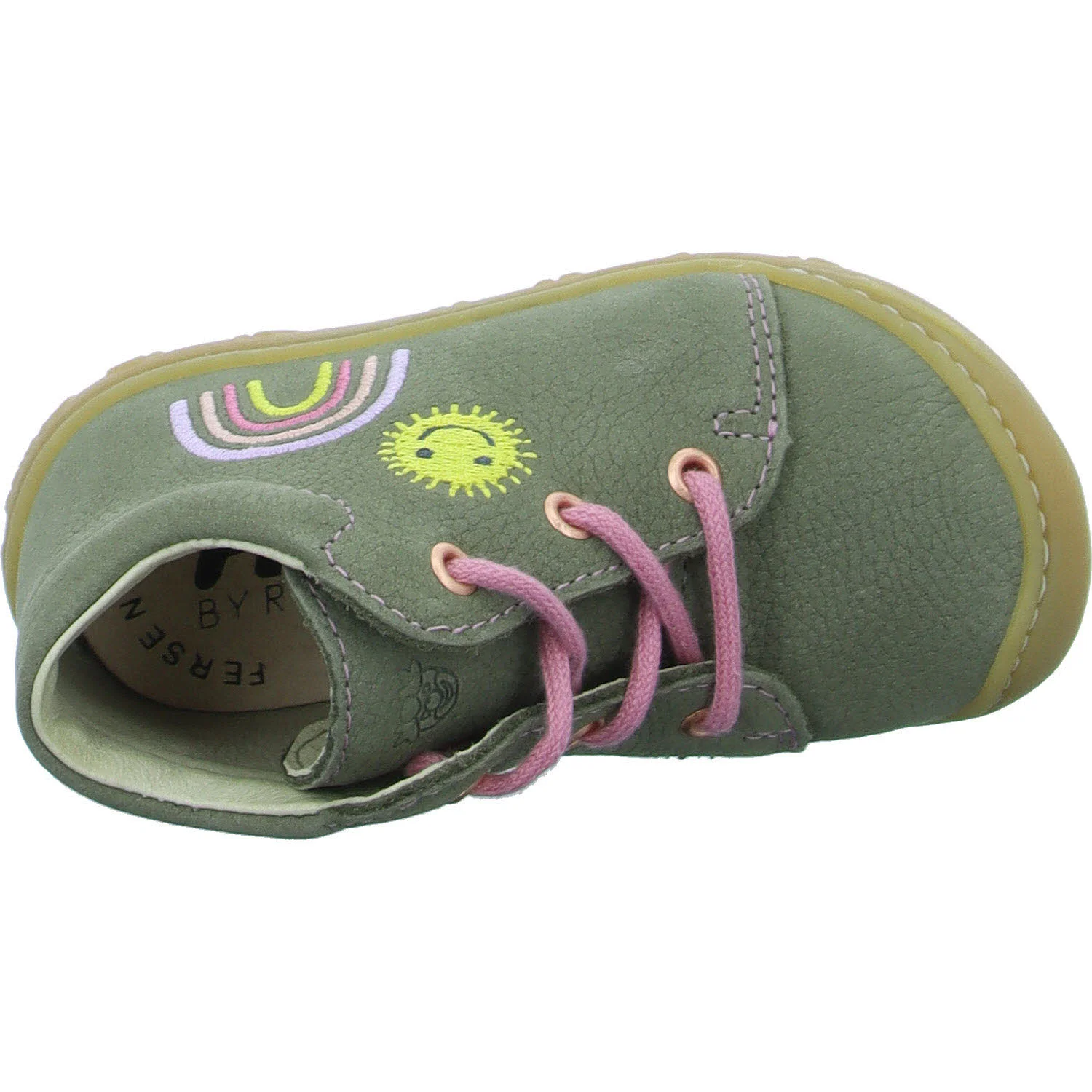 Ricosta Kinder Halbschuhe zum Schnüren 50 1203202/530 Mecki eukalyptus/Regenbogen WMS mittel