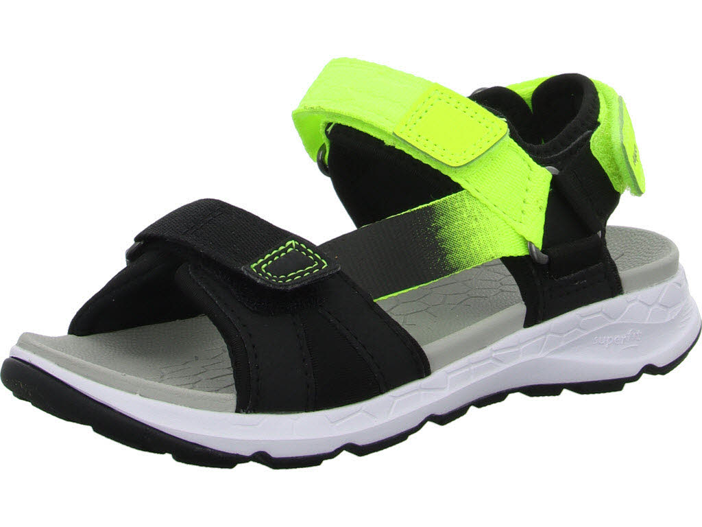 Superfit Kinder Sandalen 1-000580-0010 Criss Cross schwarz/gelb WMS mittel