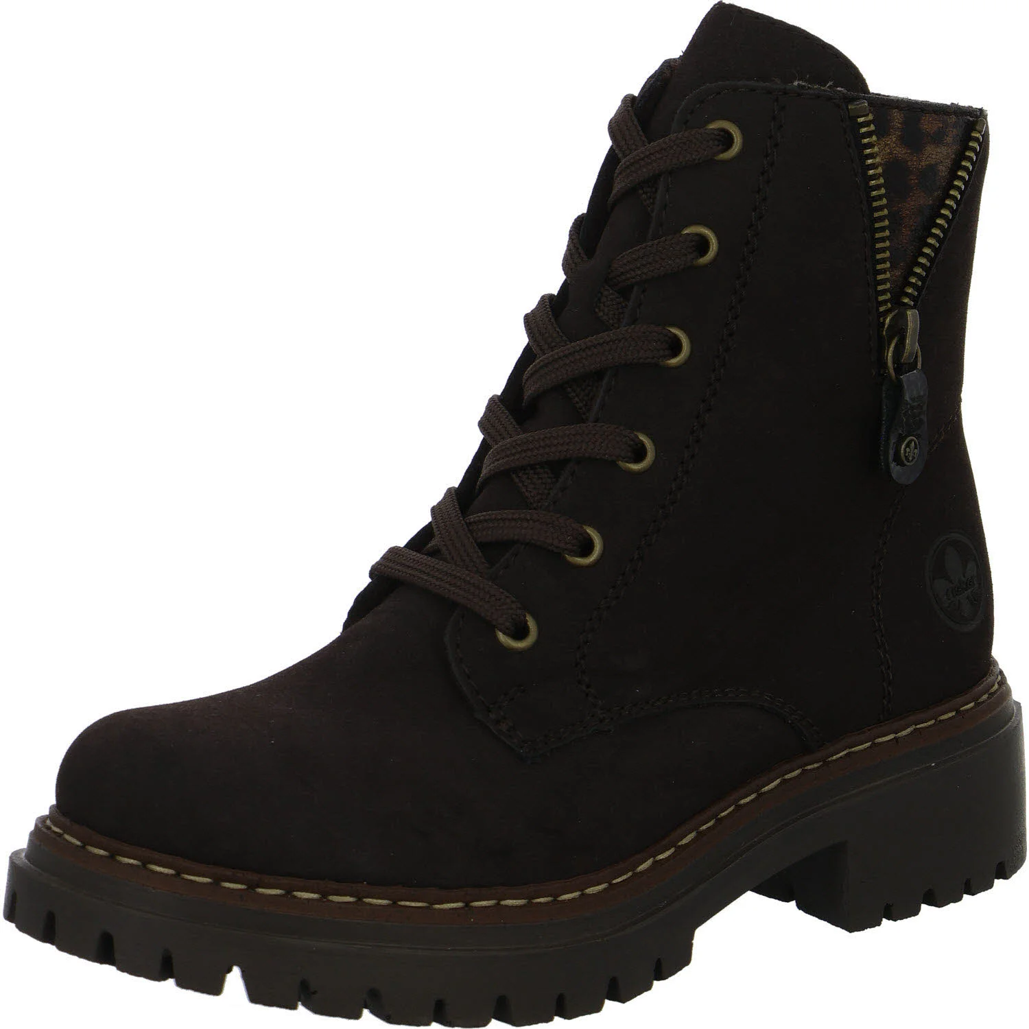 Rieker Damen Schnürstiefel 72617-25 72617 nougat/antik/espresso F (normal)