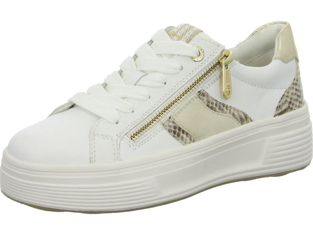 Tamaris Comfort Damen Schnürschuhe 8-83716-44/182 8-83716-44 white/snake weit