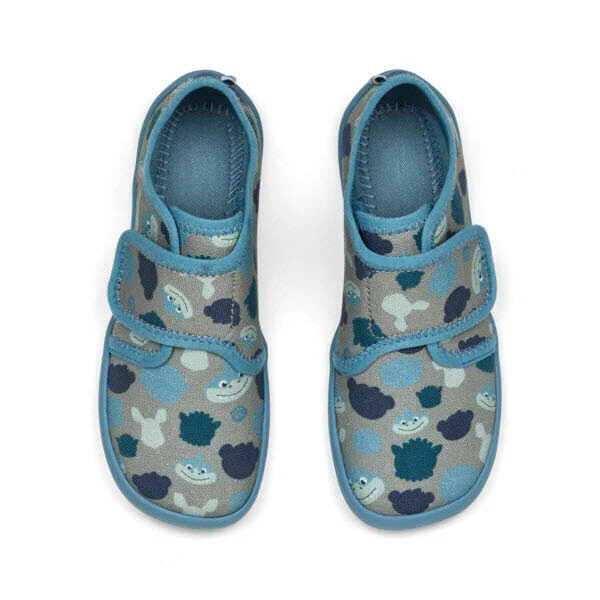 Affenzahn Kinder Hausschuhe 01398-30211 Hausschuh Baumwolle Movy Hai blau normal