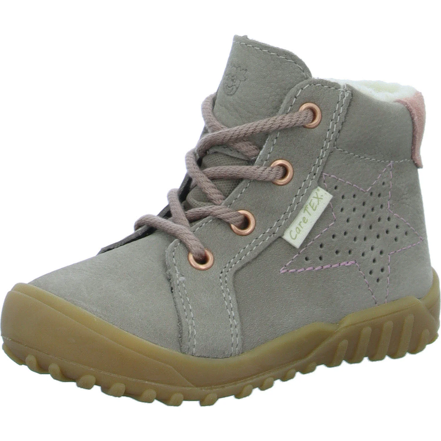 Ricosta Kinder Schnürstiefel 50 3300303/650 Denny kies/rosa WMS weit
