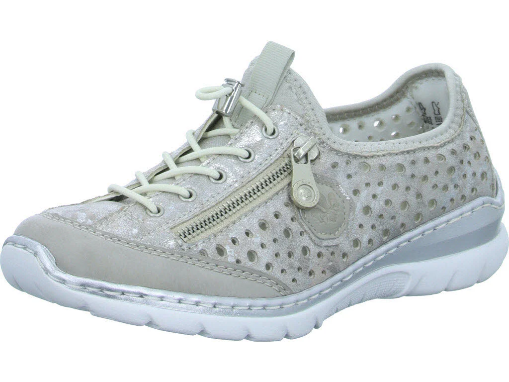 Rieker Damen Slipper L32P6-90 L32P6 ice/rose-metallic/perlcloud F 1/2 (normal)
