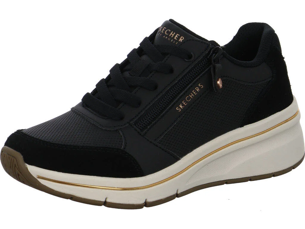 Skechers Damen Schnürschuhe 190370 BLK Billion Flex - Luxe Up black normal