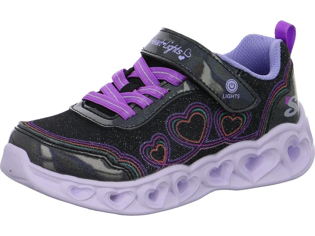 Skechers Kinderschuh zum Schlupfen 303736LC BKMT Heart Lights - Bubble Love black/multi normal