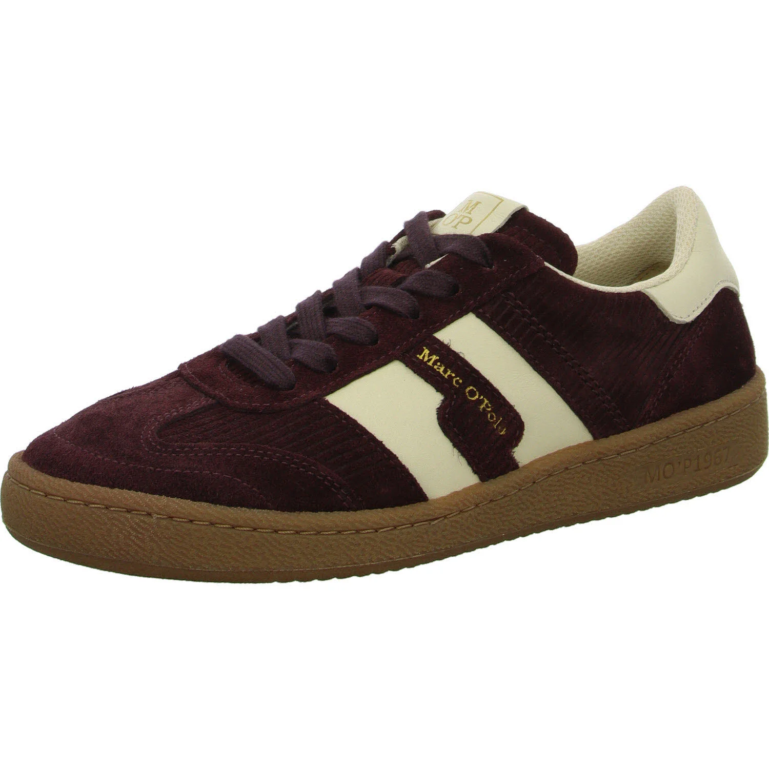 Marc O'Polo Damen Schnürschuhe 50716263505329 355 50716263505329 dark aubergine red/raw cotton normal