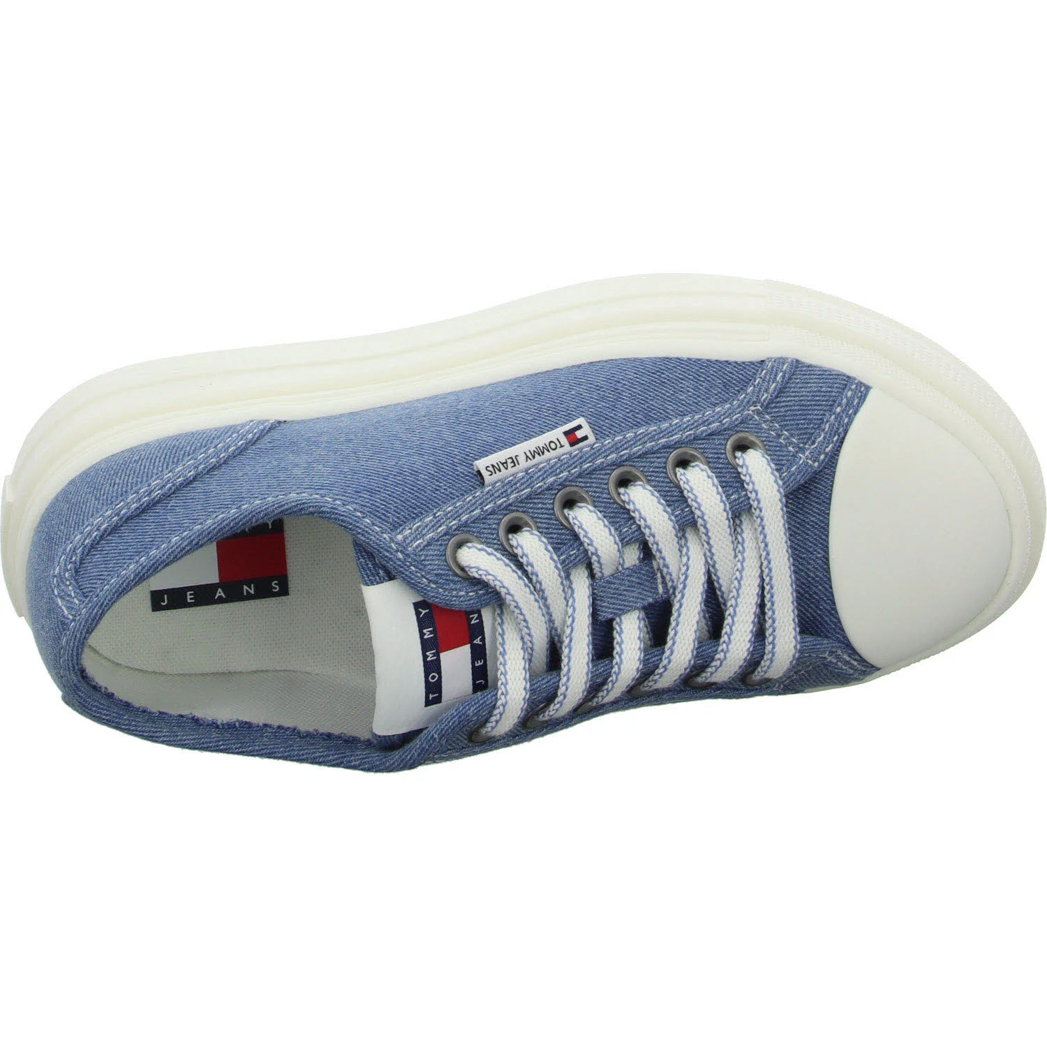 Tommy Jeans Damen Schnürschuhe EN0EN027361CR TJW FOXING FLATFORM LC denim normal