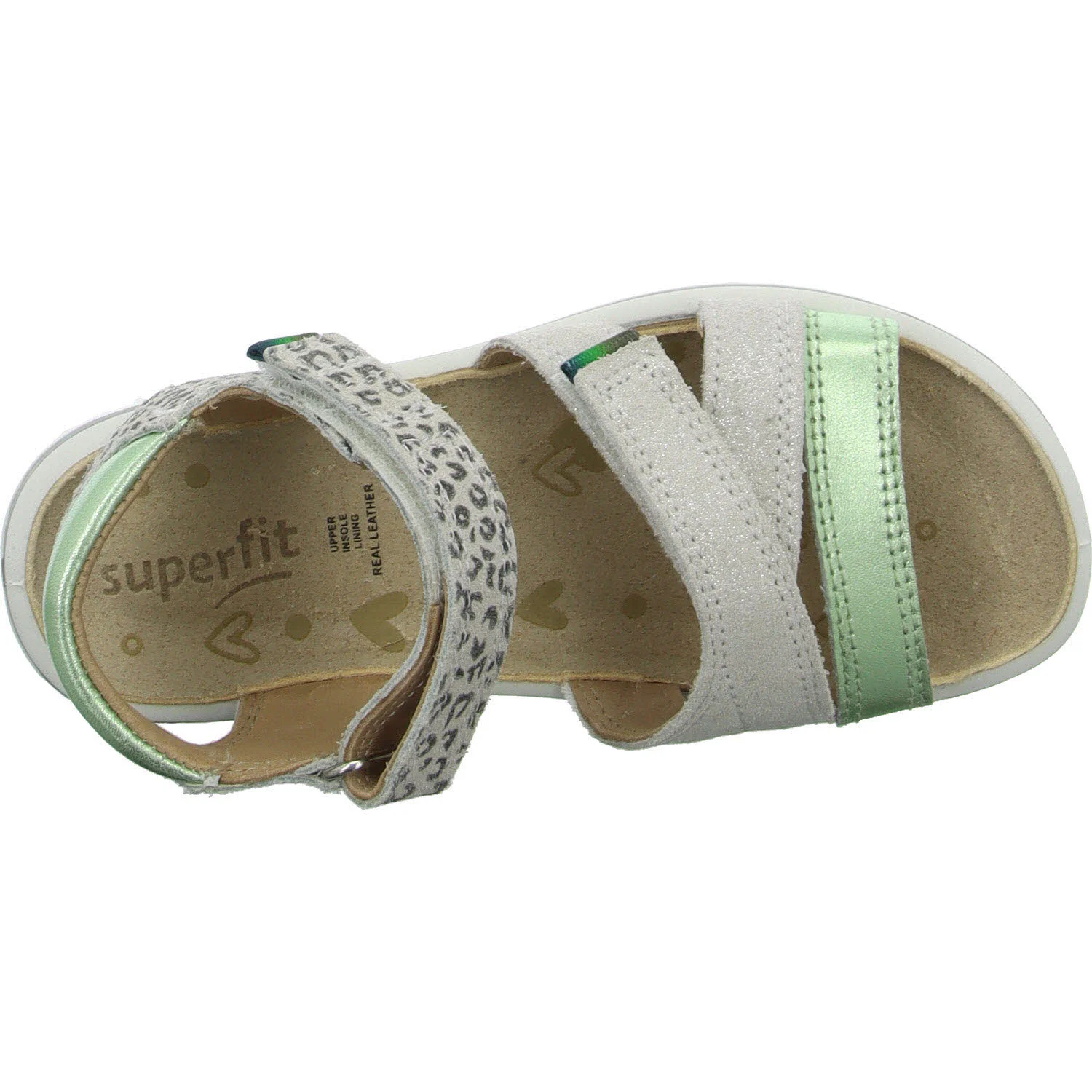 Element 8 von 8 (Bild) – Superfit Kinder Sandalen 1-009014-1010 Sparkle weiß/hellgrün WMS mittel
