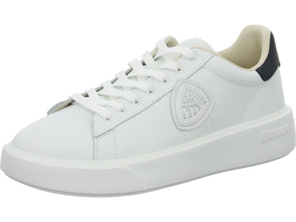 Blauer Herren Schnürschuhe S5BUCK01/LEA BUCK white/navy normal