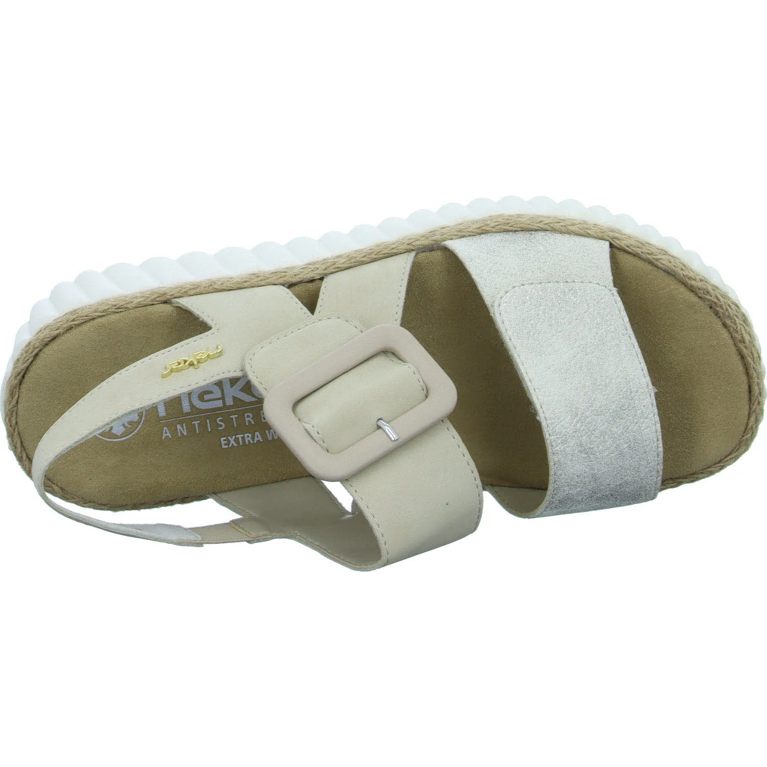 Rieker Damen Sandalen 69260-60 69260 beige-gold/perle H (extra weit)