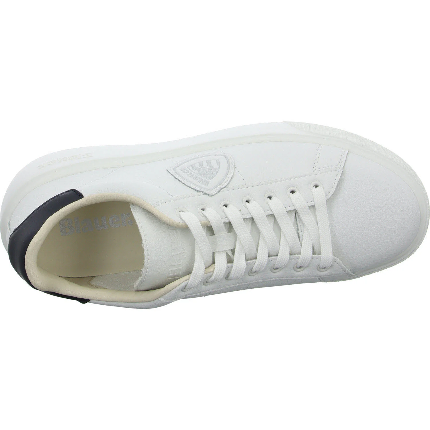 Blauer Herren Schnürschuhe S5BUCK01/LEA BUCK white/navy normal