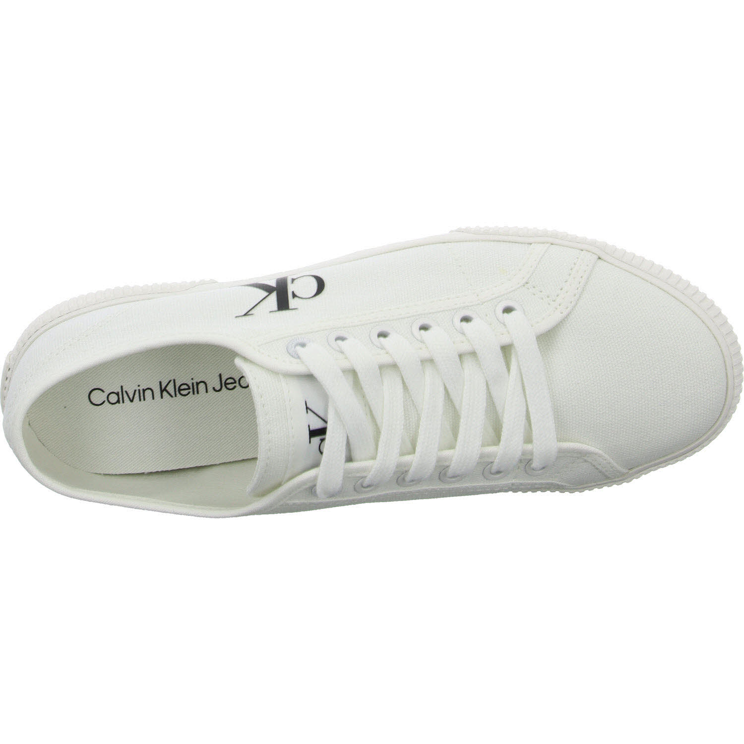 Calvin Klein Damen Schnürschuhe YW0YW017620K4 ESS VULC LOW CV MG WN triple brigth white normal