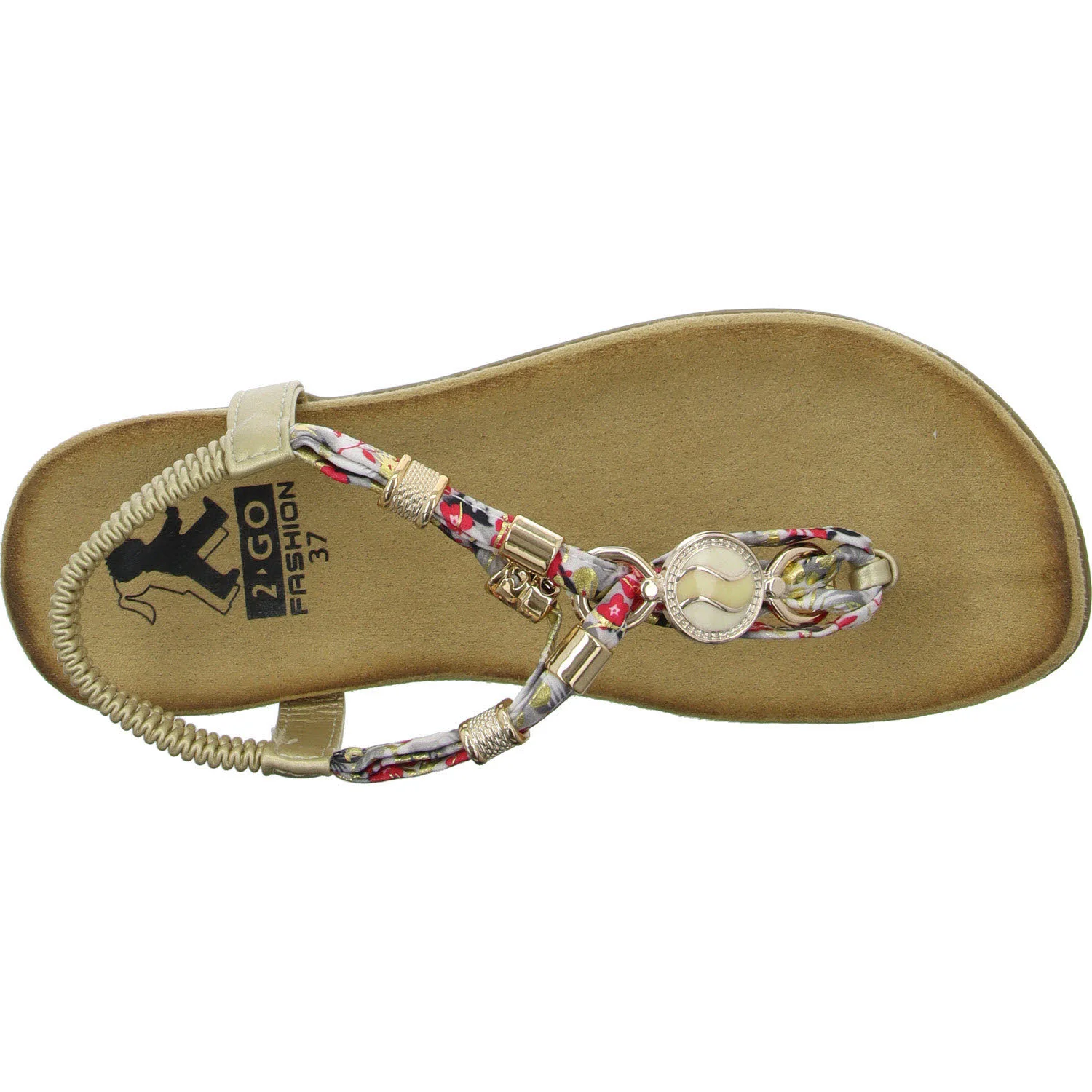 2go Fashion Damen Sandalen 8018805-512 8018805 rot/gold normal