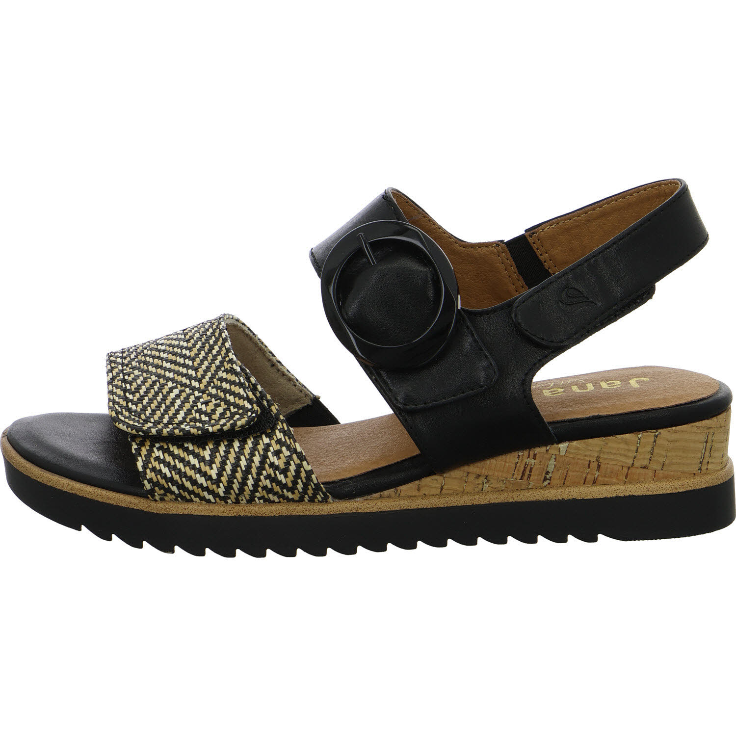 Jana Damen Sandalen 8-28776-46/030 8-28776-46 black/nature H (weit)