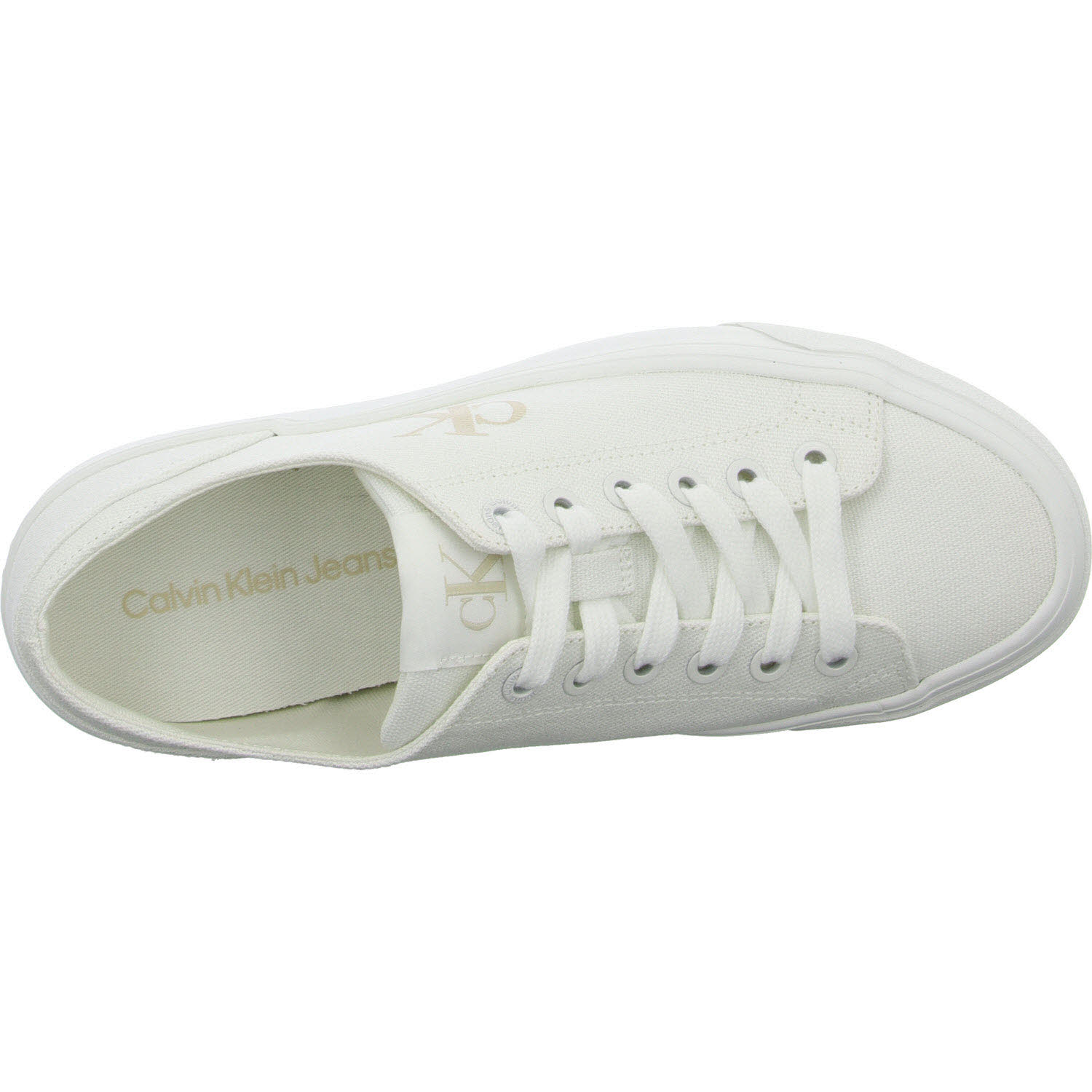 Calvin Klein Damen Schnürschuhe YW0YW0176301W VULC FLATFORM LOW CV MG triple bright white normal