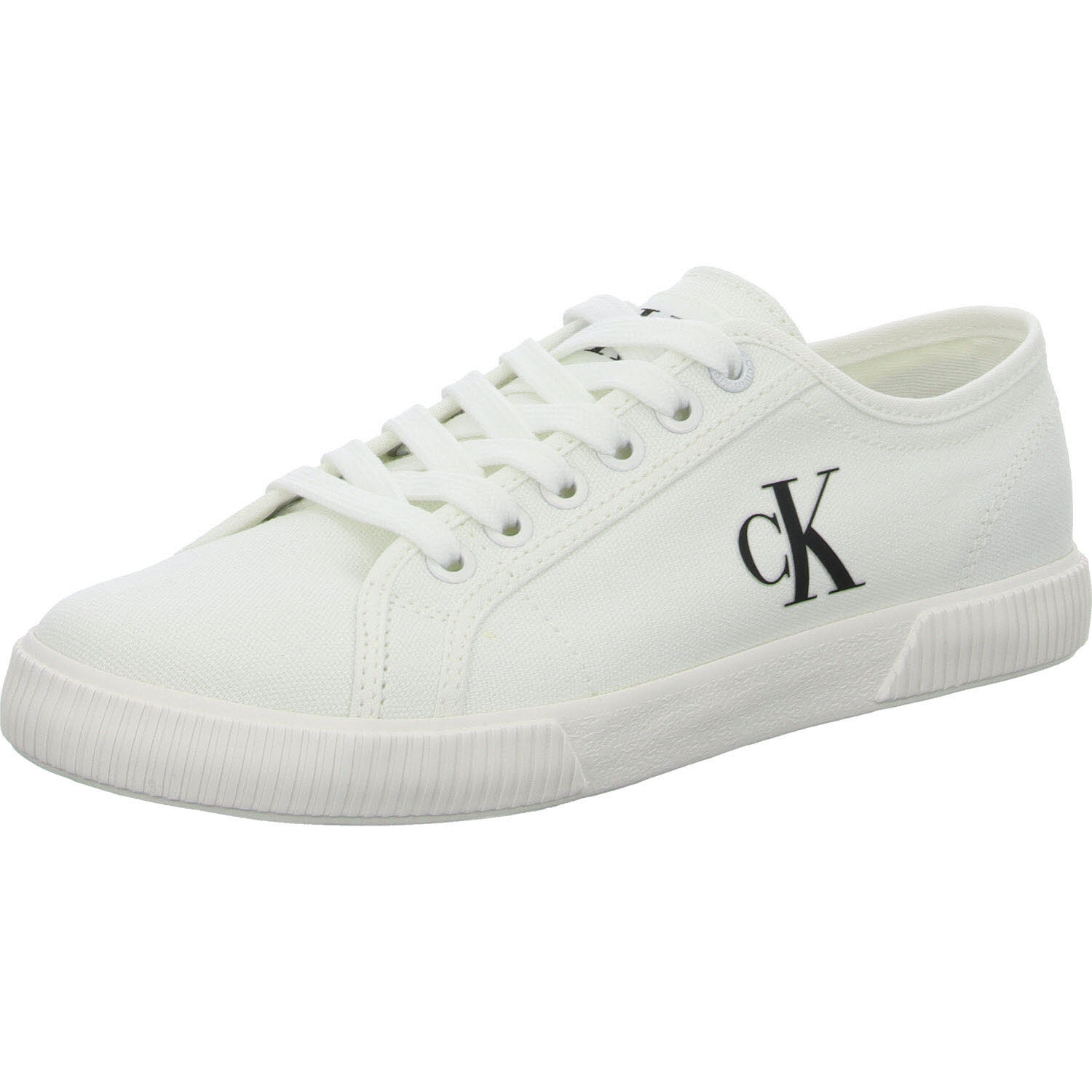 Calvin Klein Damen Schnürschuhe YW0YW017620K4 ESS VULC LOW CV MG WN triple brigth white normal
