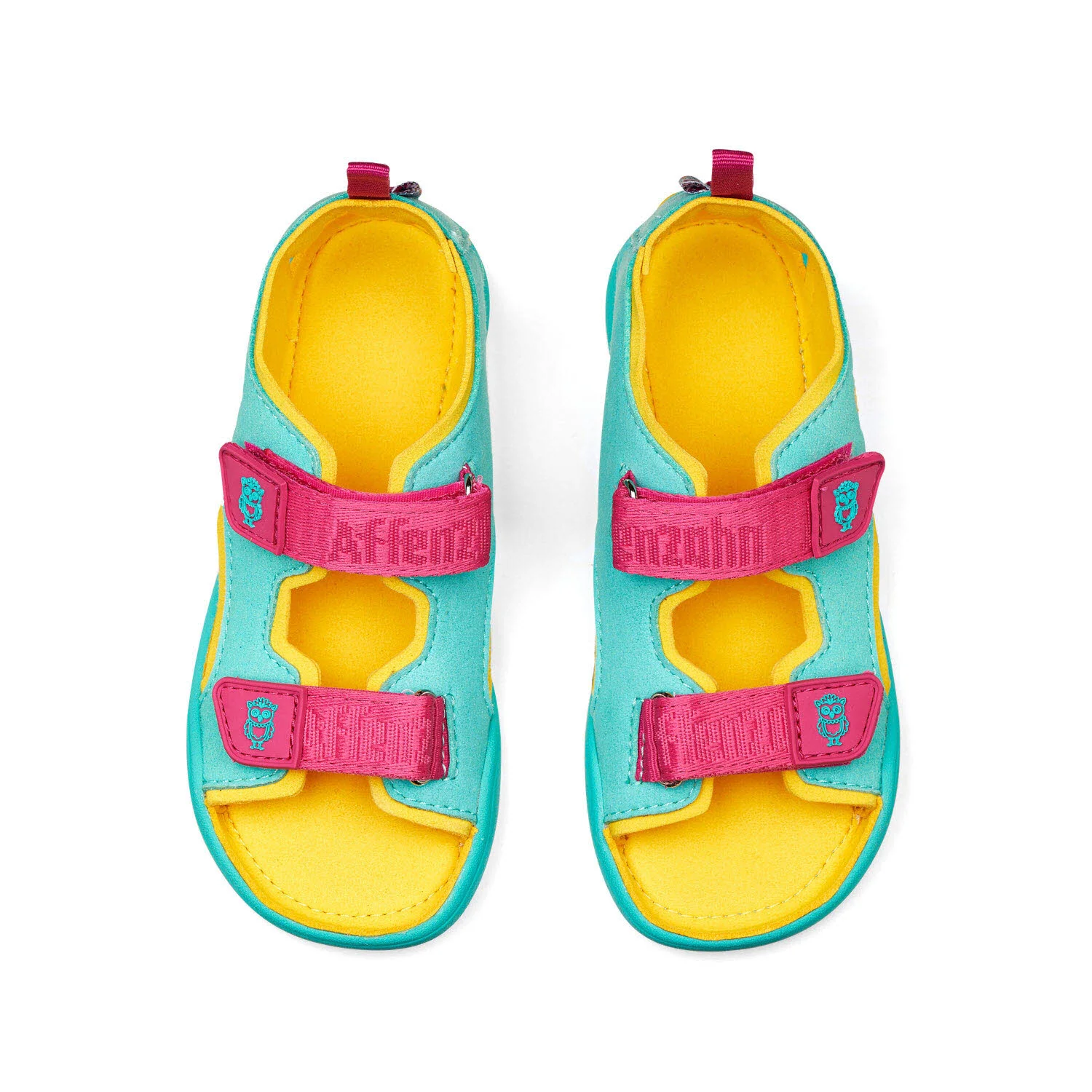 Affenzahn Kinder Sandalen 00392-30003 Sandale Vegan Airy Eule türkis/pink normal