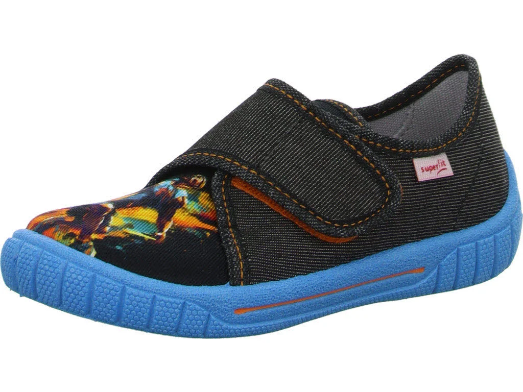 Superfit Kinder Hausschuhe 1-800271-0000 Bill grau/blau WMS mittel