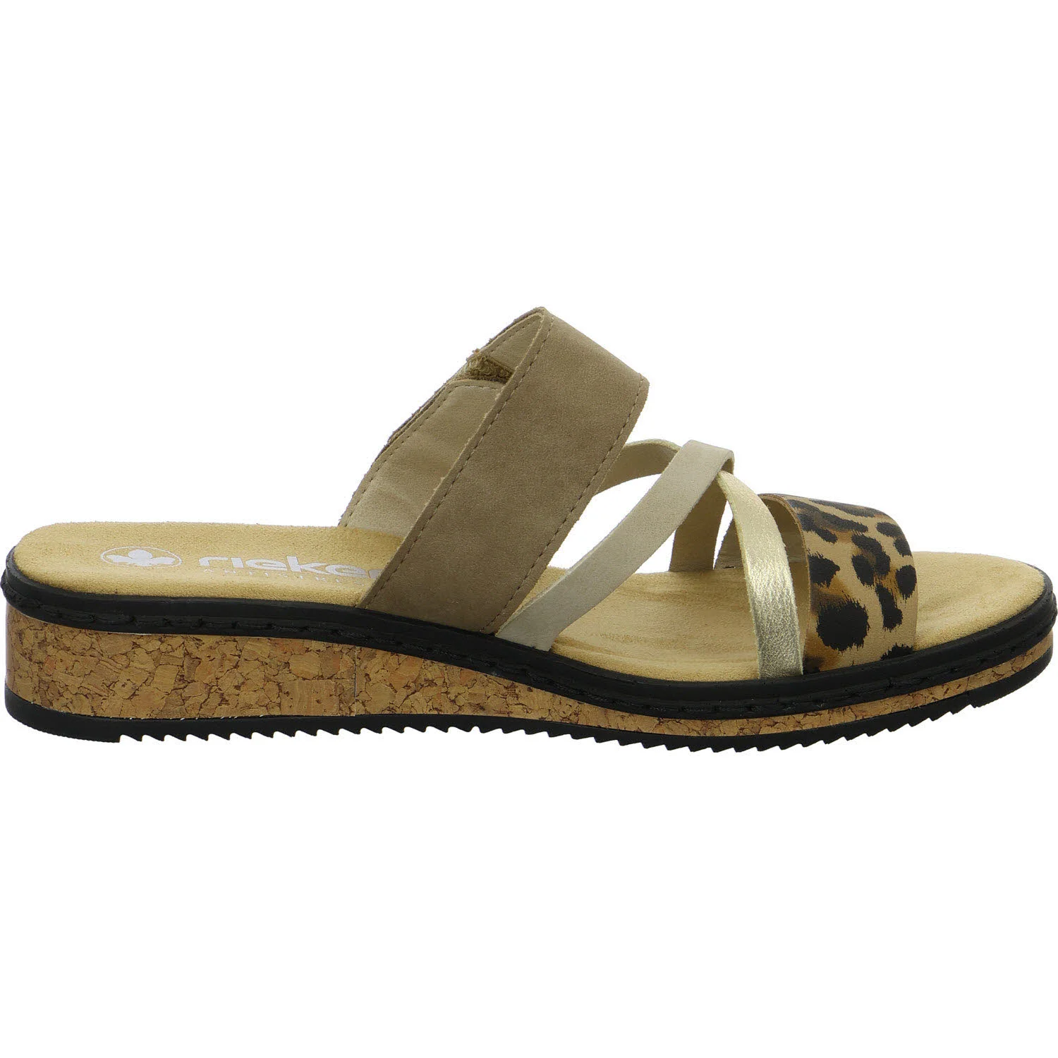Rieker Damen Pantoletten V3652-62 V3652 beige/ginger/lightgolg/shell F (normal)