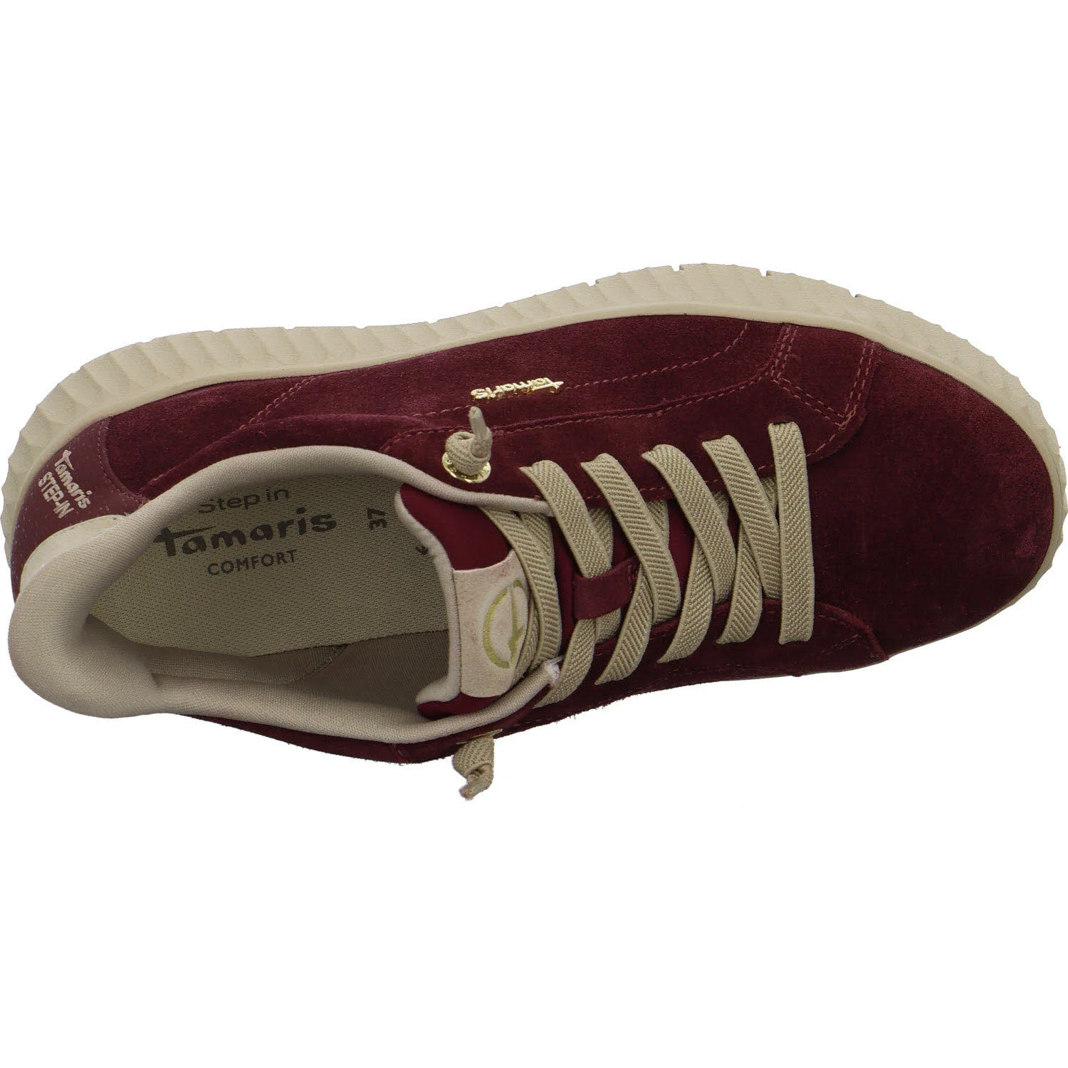 Tamaris Comfort Damen Slipper 8-83720-45/544 8-83720-45 bordeaux suede weit