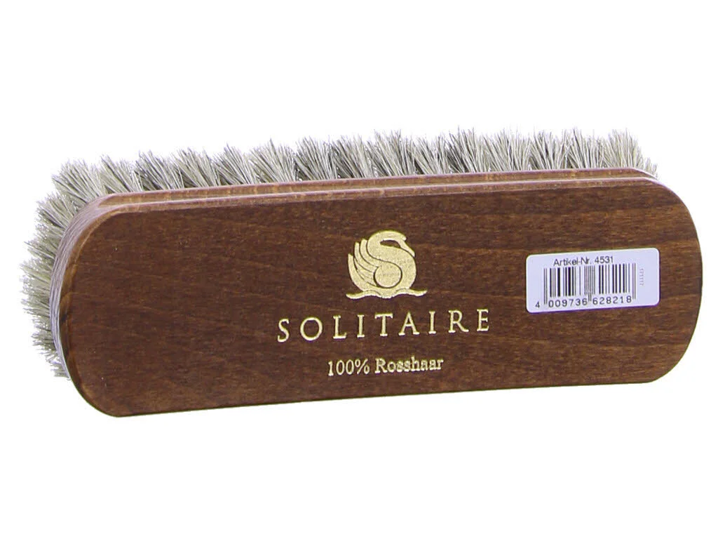 Bergal Trockenreinigung 904531 SOLITAIRE GLANZBÜRSTE ROSSHAAR KLEIN NATUR hell-mittel