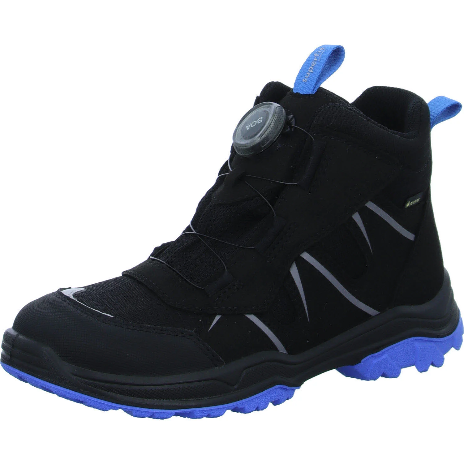 Element 2 von 8 (Bild) – Superfit Kinder Schaftstiefel 1-000076-0000 Jupiter SCHWARZ/BLAU WMS weit