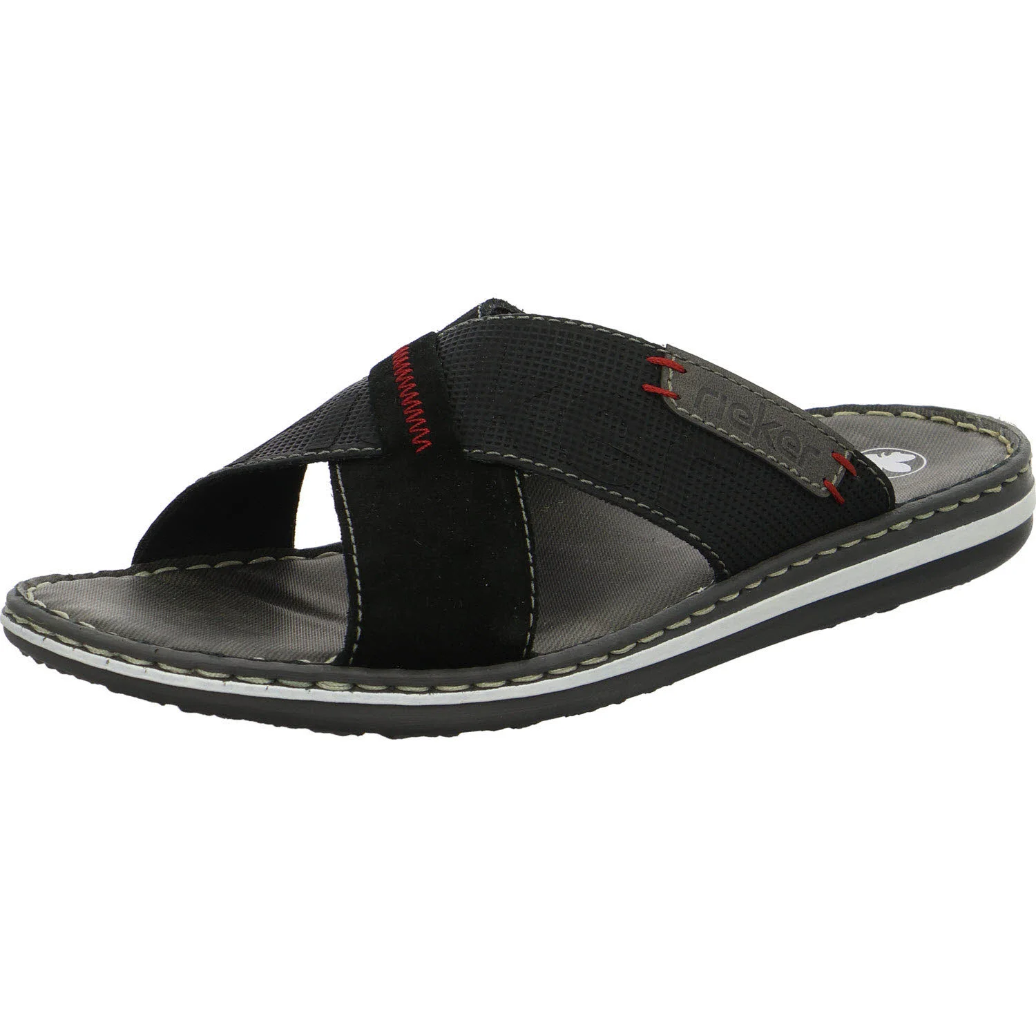 Rieker Pantoletten 21098-02 21098 schwarz/schwarz/cenere/negro G (weit)