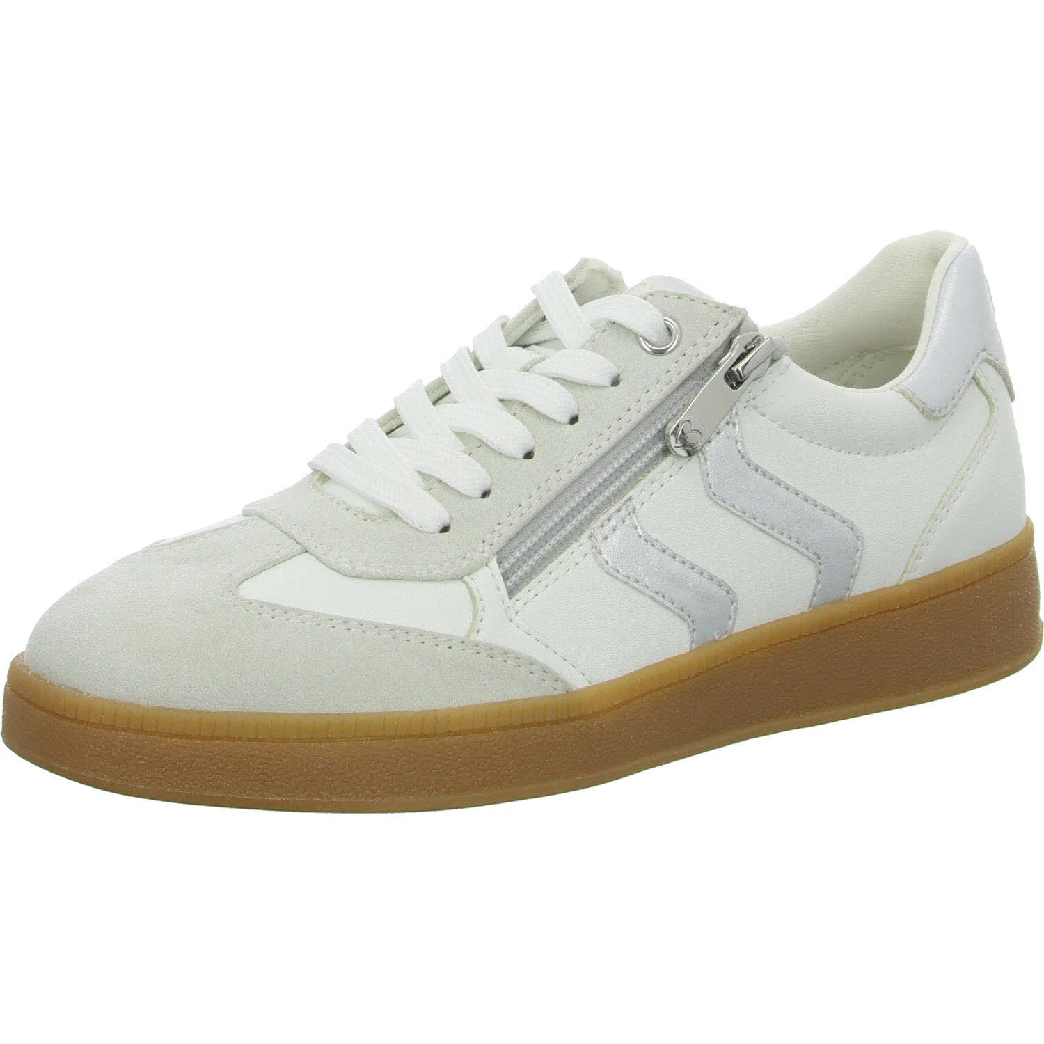 Element 2 von 8 (Bild) – Marco Tozzi Damen Schnürschuhe 2-23739-44/191 2-23739-44 white/silver normal