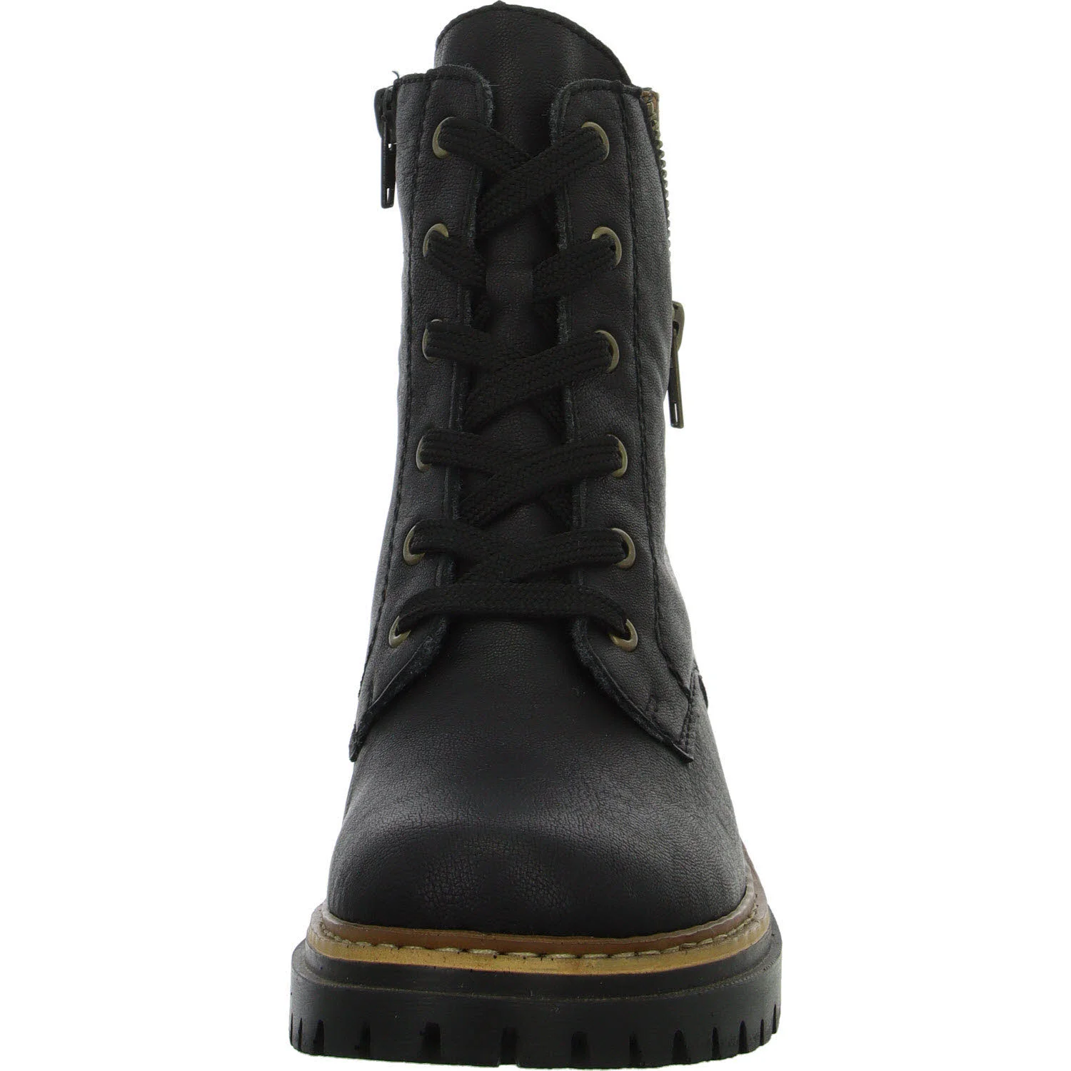 Rieker Damen Schnürstiefel 72617-00 72617 schwarz/leo-nuss F (normal)