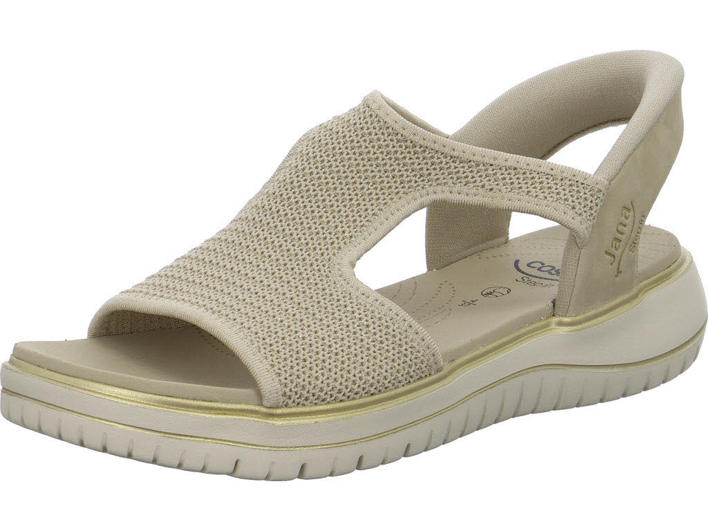 Jana Damen Sandalen 8-28775-46/499 8-28775-46 beige/gold H (weit)