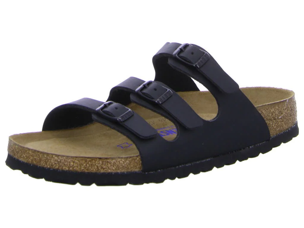 BIRKENSTOCK Pantoletten 053013 Florida Soft Footbed schwarz schmal