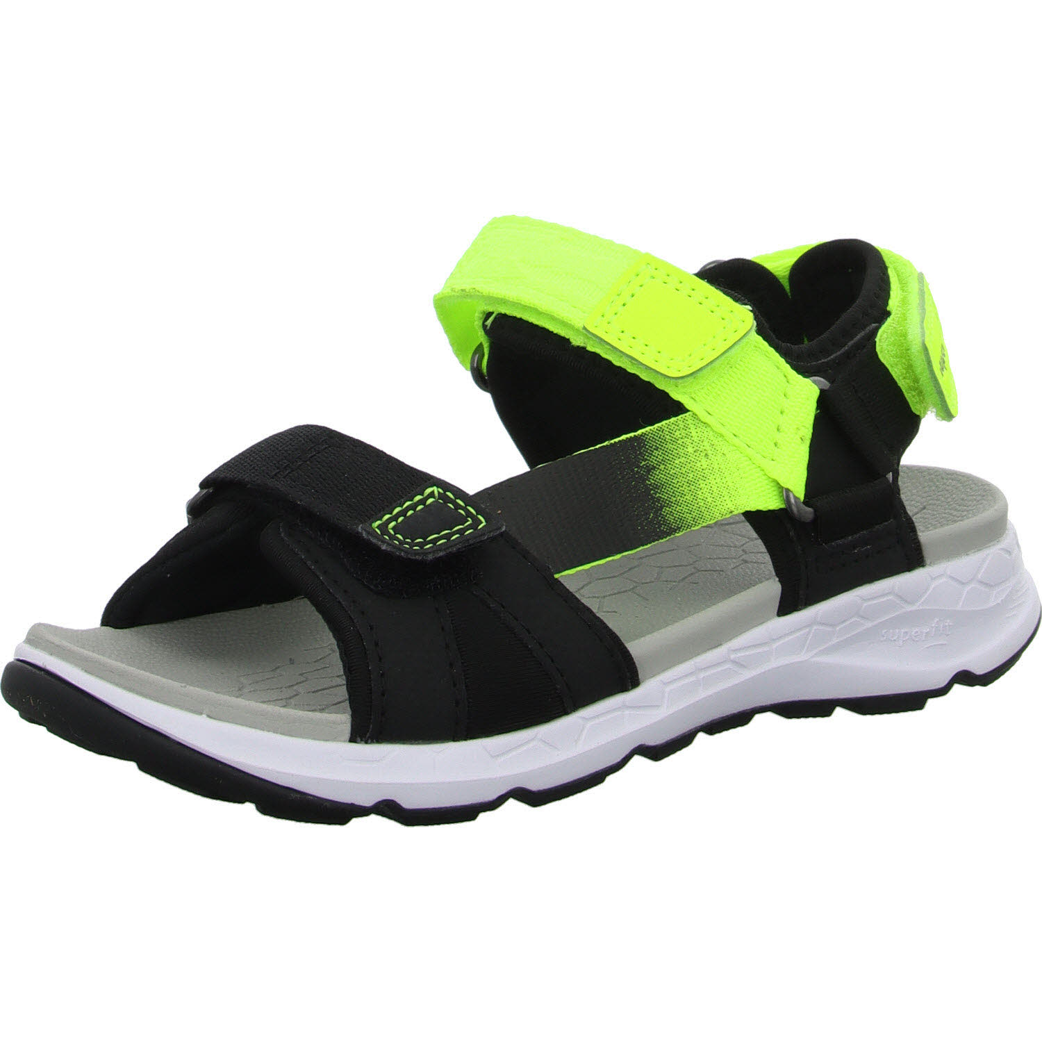 Superfit Kinder Sandalen 1-000580-0010 Criss Cross schwarz/gelb WMS mittel