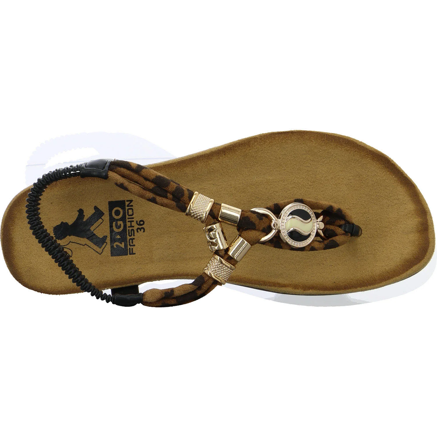 2go Fashion Damen Sandalen 8018805-997 8018805 schwarz/leo normal