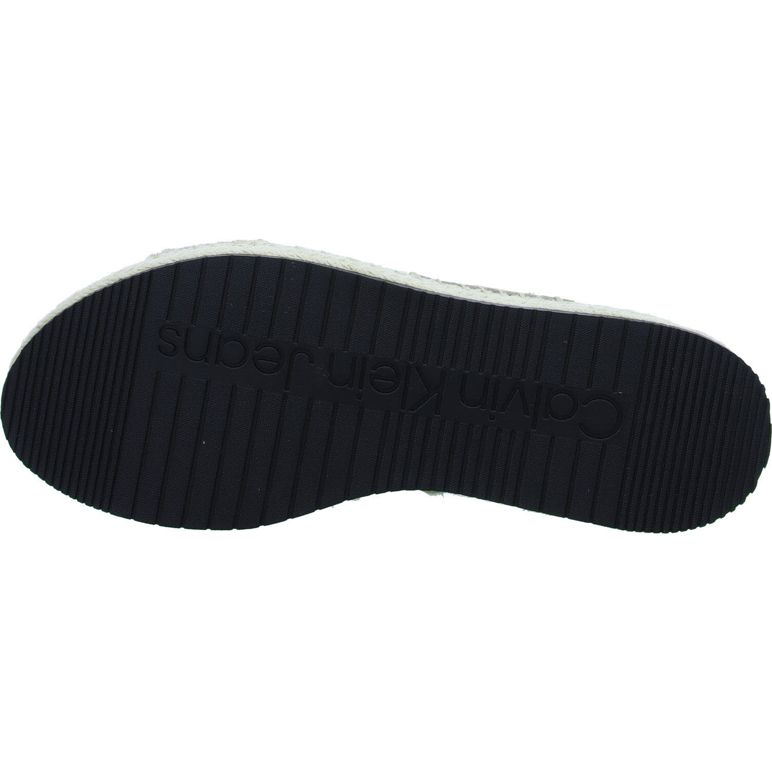 Calvin Klein Damen Pantoletten YW0YW01364ACF SPORTY WEDGE ROPE SANDAL MR Triple Eggshell normal