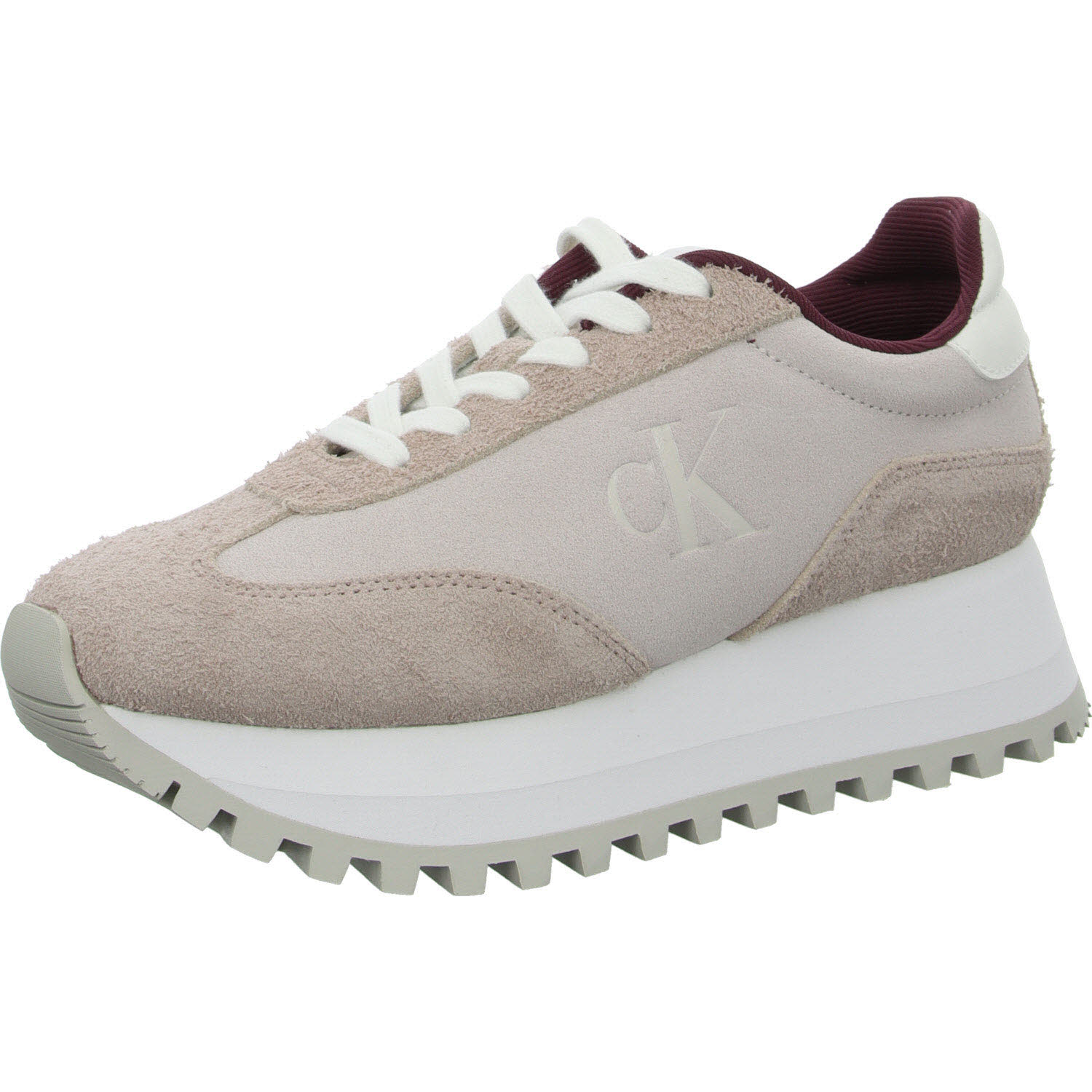 Calvin Klein Damen Schnürschuhe YW0YW015740KB RUNNER LACEUP ML SUEDE lilac ash/bright white normal