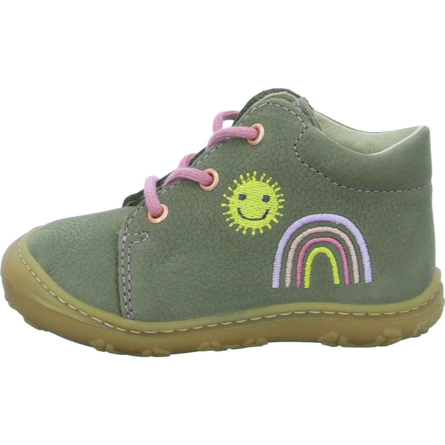 Ricosta Kinder Halbschuhe zum Schnüren 50 1203202/530 Mecki eukalyptus/Regenbogen WMS mittel