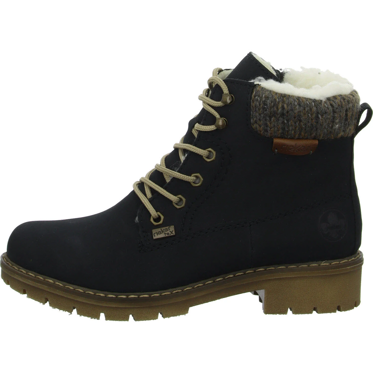 Rieker Damen Schnürstiefel warm Y9118-14 Y9118 pazifik/mogano/graphit F 1/2 (normal)