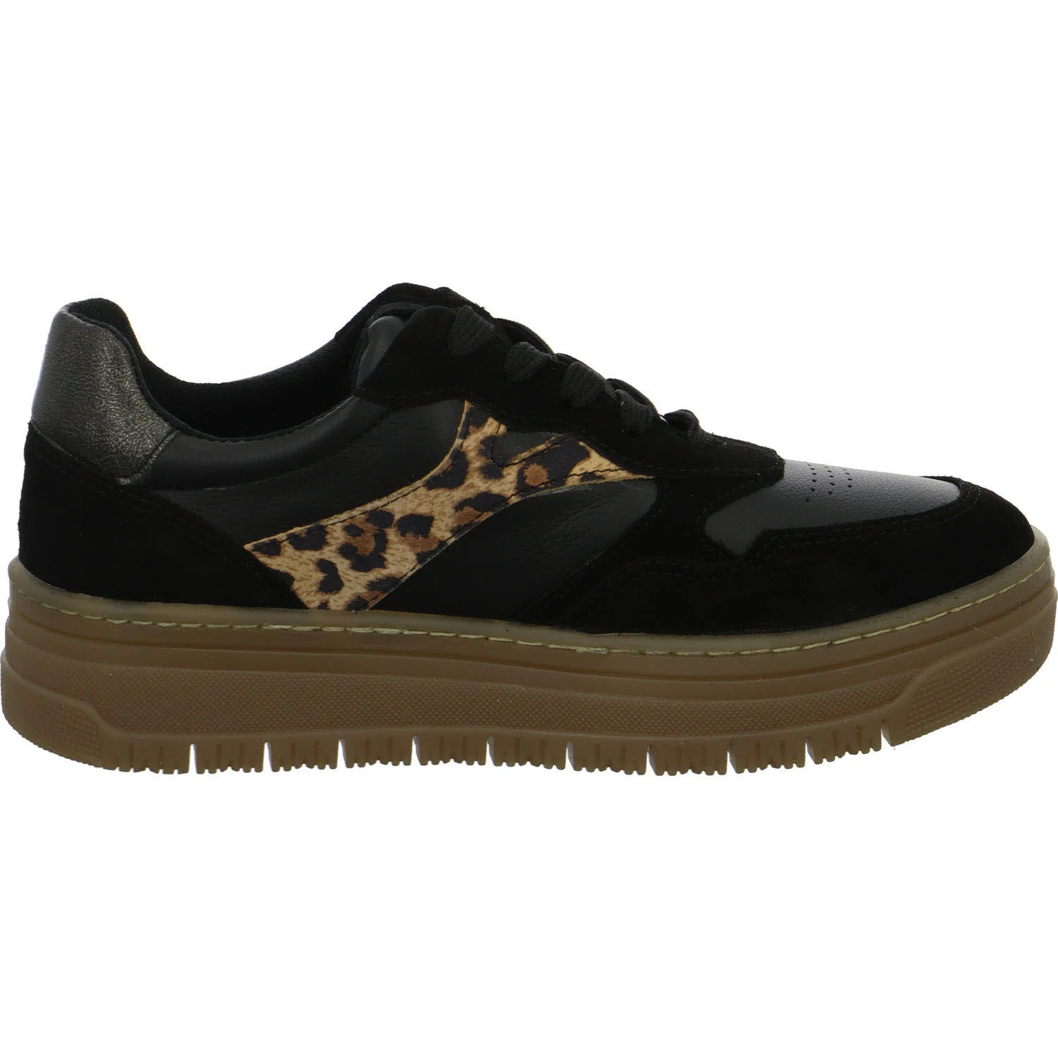 Tamaris Damen Schnürschuhe 1-23717-45/090 1-23717-45 black/leopard normal