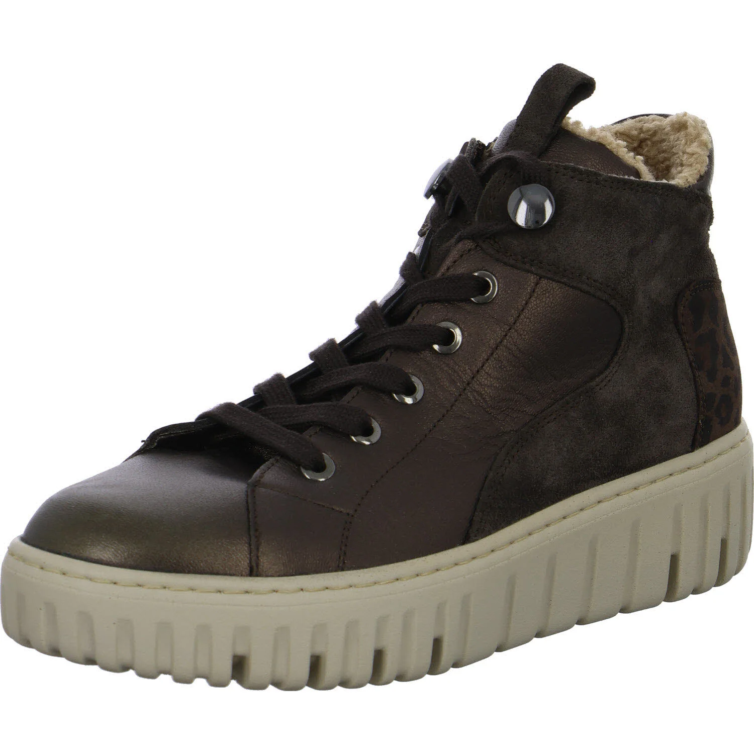 Waldläufer Damen Schnürstiefel warm 941804-404/192 H-Livia brown darkbrown H (weit)