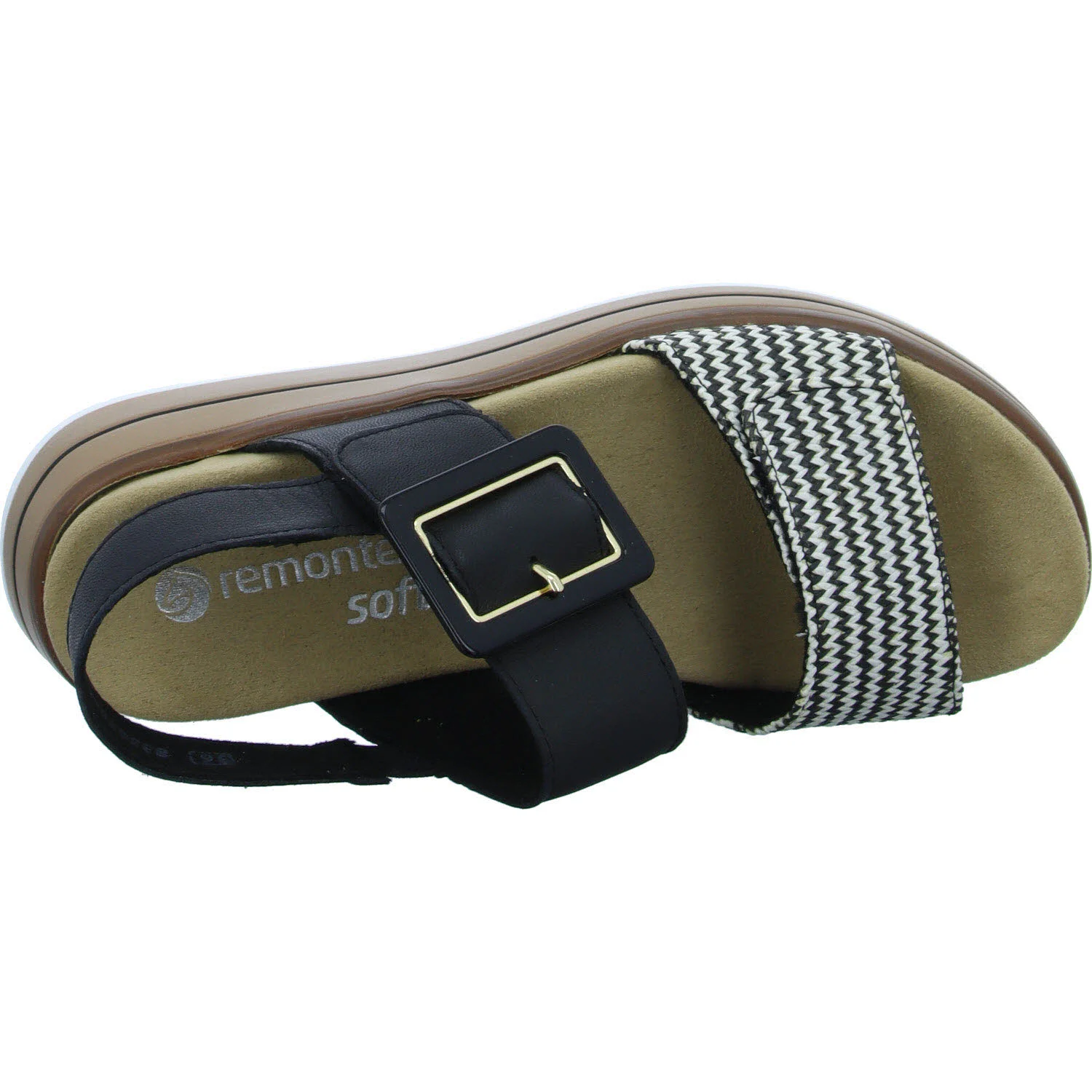 Remonte Damen Sandalen D1J53-02 D1J53 schwarz-crema/schwarz F 1/2 (normal)